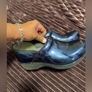 Dansko Metallic Blue Women's Mules